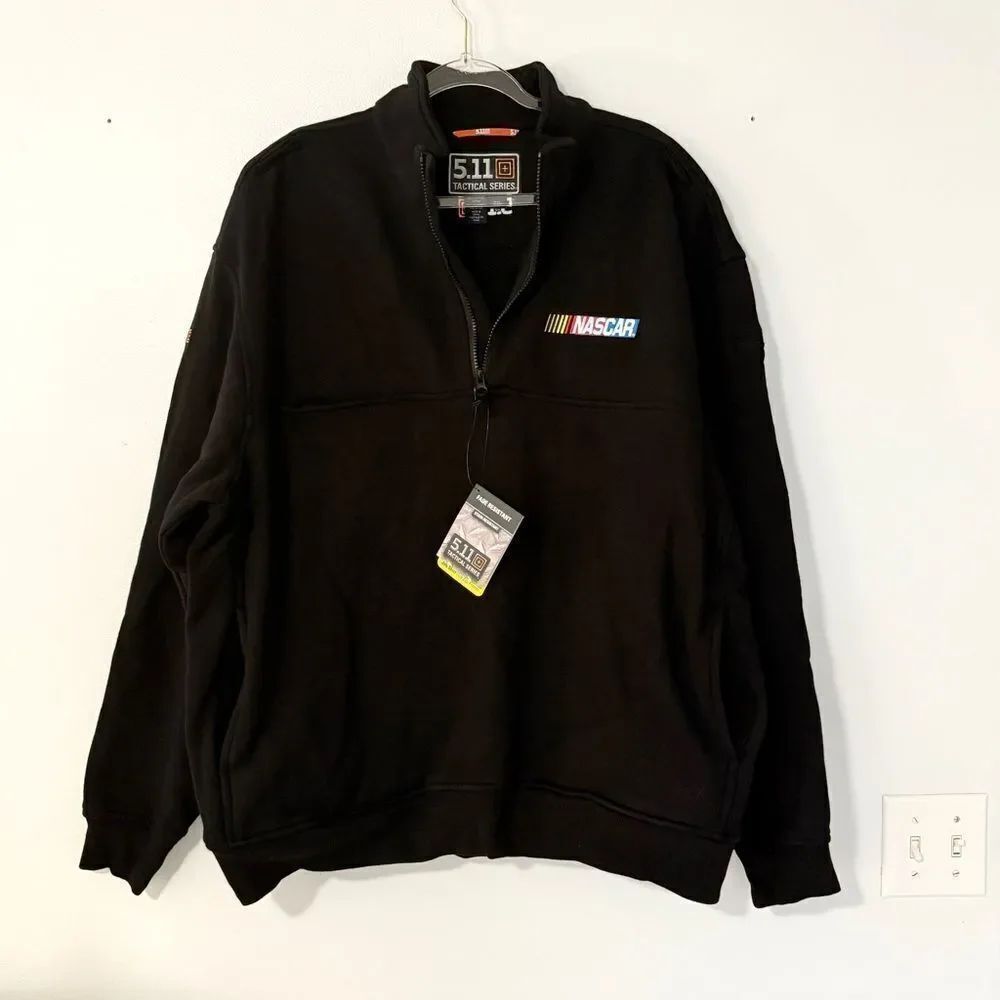 NWT 511 Tactical 1/4 Zip Front Black NASCAR Hoodie Job Shirt 2XL